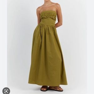 DISSH ELSA LIME COTTON MIDI DRESS